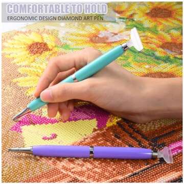Benote Ergonomic Diamond Art Painting Pen, Metal Diamond Drill Pen Tools 5D Diamond Accessories Pain...