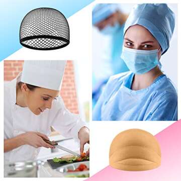 EBOOT 3 Pcs Wig Caps Black Mesh Wig Cap Net Neutral Nude Beige Wig Cap for Lace Front Wig for Women Men Halloween, Cosplay