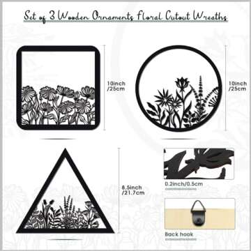 3 Pieces Geometry Wall Art - Sacred Boho Flower Decor for Stylish Homes