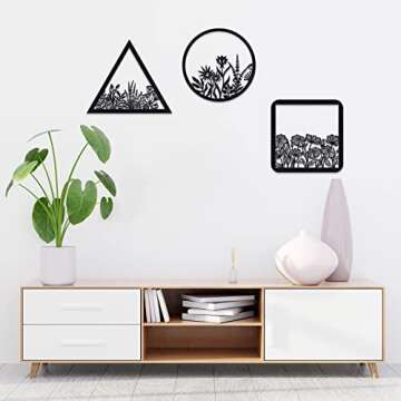 Elegant 3 Pieces Geometry Wall Art for Home and Office