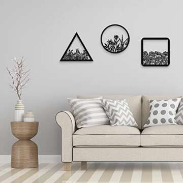 Elegant 3 Pieces Geometry Wall Art for Home and Office