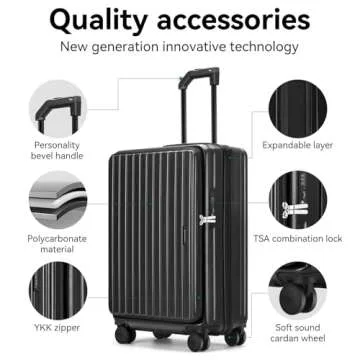 ROAMING 20 Inch Carry On Luggage with Cup Holder