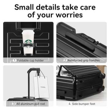 ROAMING 20 Inch Carry On Luggage with Cup Holder