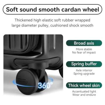 ROAMING 20 Inch Carry On Luggage with Cup Holder