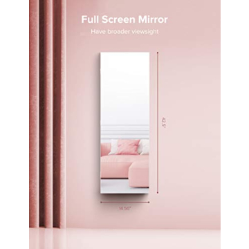 Nicetree 8 LEDs Mirror Jewelry Cabinet for Organizing