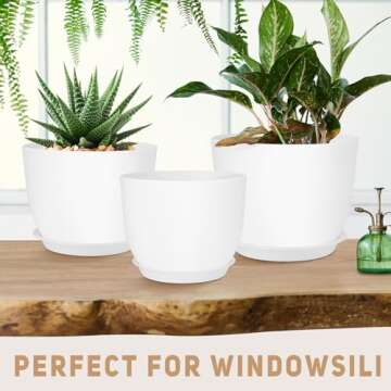 YNNICO Plant Pots Set - Stylish Flower Pots for Home