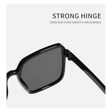 EkeNoz Retro Large Square Frame Men And Women Sunglasses Fashion Outdoor Holiday Trendy UV400 Sunglasses Gift (Color : B, Size : 1)