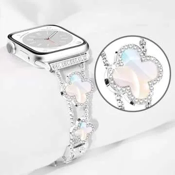 Wipalor Four-Leaf Clover Band for Apple Watch Bands 42mm 41mm 40mm 38mm, Lightweight for Women, Easy...
