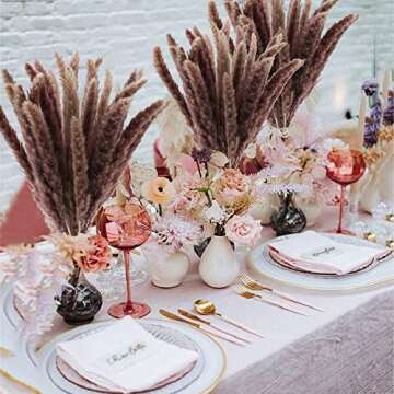 XYXCMOR Dried Pampas Grass Fall Pampas Grass Decor Brown Pampas Grass Branches Bulk Boho Flowers for...