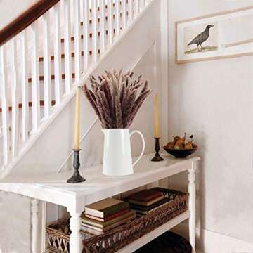 XYXCMOR Dried Pampas Grass Fall Pampas Grass Decor Brown Pampas Grass Branches Bulk Boho Flowers for Floral Arrangement Home Wedding Table Fall Winter Kitchen Party Decor(17 Inch)