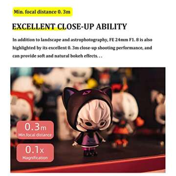 VILTROX 24mm F1.8 f/1.8 FE Full-Frame Wide-Angle Prime Autofocus Lens for Sony E-Mount Camera a7R4 A7III A7S2 A5100 A6600 A6500 A6400 A6300 A6000 A7RIV A7RIII A7SIII A7III A7RII A7II A7S A7R A7 Black
