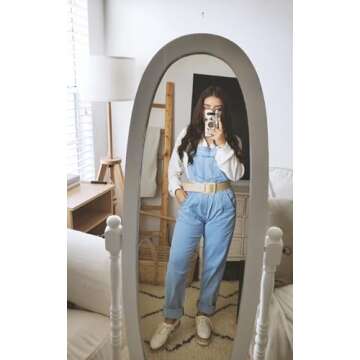 Vetinee Women's Azure Glow Adjustable Straps Denim Overalls