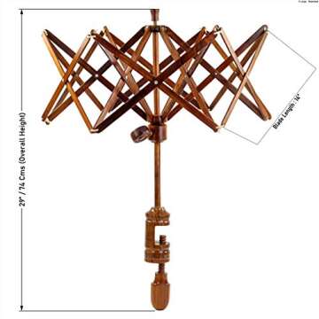 XL Nagina International's Yarn Swift Umbrella Table Top Yarn Winder | Knitting Tool for Swift Winding Lines, Laces Yarns & Fiber (Rosewood, X-Large)