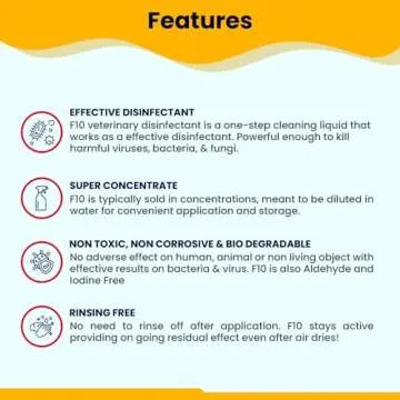 F10 SC Concentrated Veterinary Disinfectant & Cleaner for Kennels, Litter Box, Cage, Terrariums, Habitats, Vet Practices - 100 ml (3.4oz)