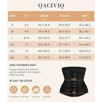 QACIVIQ Segmented Waist Trainer for Women Waist Cincher Shapewear for Women Tummy Control Workout Body Shaper Girdle Black