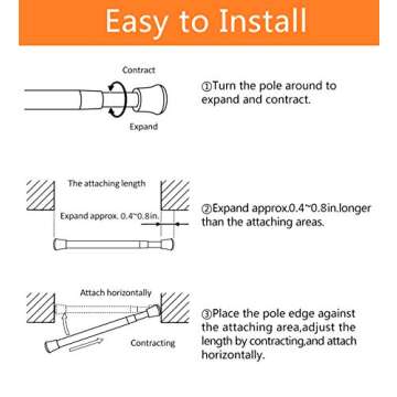 KXLIFE Small Spring Tension Rod for Windows and Closets