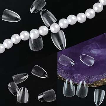 UNA GELLA Short Almond Round Fake Nails 216pcs Short Almond Press on Nails Pre-shape Short Almond Oval Gel Nail Tips for Full Cover Acrylic Short Round Nails False Nails For Nail Extension 12 Sizes