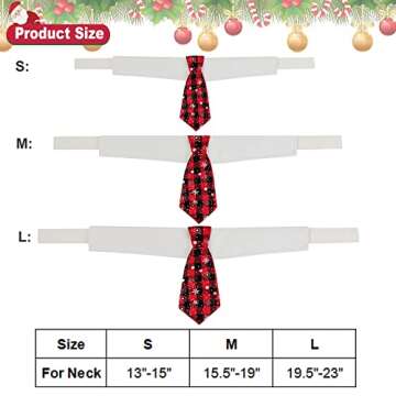 ADOGGYGO Christmas Dog Necktie Pet Tuxedo Christmas Dog Neck Tie Collar with Red Plaid Tie for Small Medium Large Dogs Pets (Medium, Red & Black)