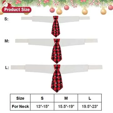 ADOGGYGO Christmas Dog Necktie Pet Tuxedo Christmas Dog Neck Tie Collar with Red Plaid Tie for Small Medium Large Dogs Pets (Medium, Red & Black)