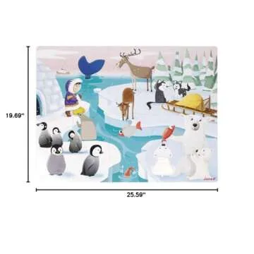 Janod 20 Piece Tactile Sensory Life on The Ice Puzzle Toy – Store Everything Inside - Ages 3 (J02773)