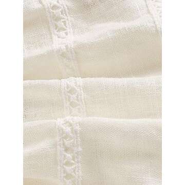 Verdusa Women's Peplum Crop Top Tie Front V Neck Spaghetti Strap Flared Cami Top Beige XS