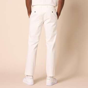 Comfort Stretch Chino Pant for Athletic Builds - White 36W