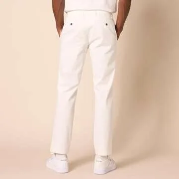 Comfort Stretch Chino Pant for Athletic Builds - White 36W