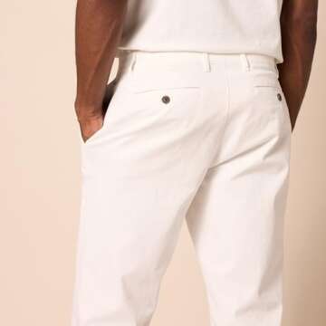 Comfort Stretch Chino Pant for Athletic Builds - White 36W
