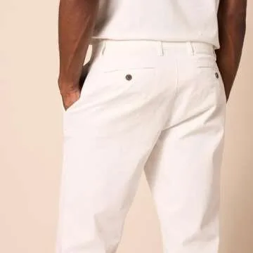 Comfort Stretch Chino Pant for Athletic Builds - White 36W