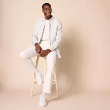 Comfort Stretch Chino Pant for Athletic Builds - White 36W