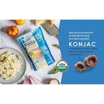 Better Than Pasta Spaghetti - Certified USDA Organic, Vegan, Gluten-Free, Non-GMO, Konjac, ZERO Net Carbs, Paleo, Keto and Diabetic Friendly, Shirataki, Fully Cooked, Low Calorie, 14 Ounces (6 Pack)