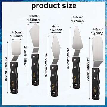 5-Piece Stainless Steel Painting Knife Set for Artists