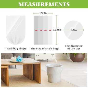 Teivio 1.2 Gallon 180 Counts Small Strong Trash Bags - Perfect for Home & Office