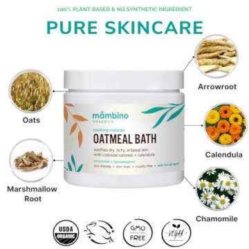 Organic Oatmeal Bath Soak for Dry Skin Relief - 6 Oz