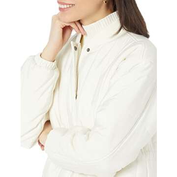 Amazon Essentials Women's Oversized Quilted Coat (Available in Plus Size), Eggshell White, Large