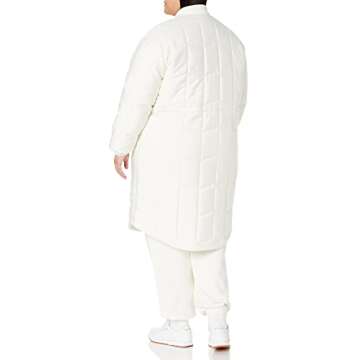 Amazon Essentials Women's Oversized Quilted Coat (Available in Plus Size), Eggshell White, Large