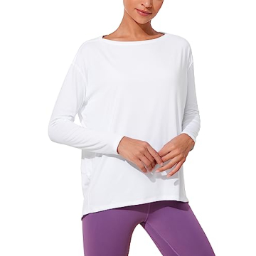 CRZ YOGA Women’s UPF 50+ Lightweight Long Sleeve Workout Shirt - Stylish Sun Protection Top