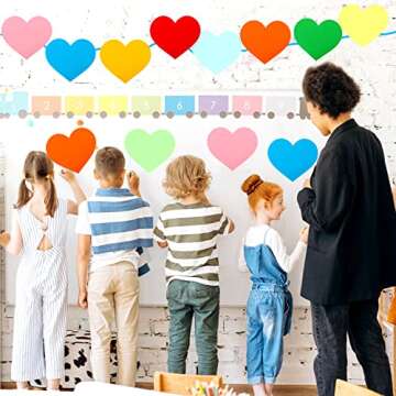 MAMUNU 72 PCS Large Heart Paper Cutouts, Assorted 9 Colors Heart Cutouts Cardstock Bulk Classroom Wall Bulletin Board Decoration, 6 inch Heart Cutouts for DIY Crafts Projects Party Home Decorations