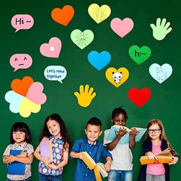 MAMUNU 72 PCS Large Heart Paper Cutouts, Assorted 9 Colors Heart Cutouts Cardstock Bulk Classroom Wall Bulletin Board Decoration, 6 inch Heart Cutouts for DIY Crafts Projects Party Home Decorations