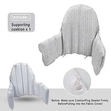 High Chair Cushion, for IKEA High Chair Cushion, Cushion High Chair, for IKEA Highchair Cushion for IKEA Antilop Highchair, Built-in Inflatable Cushion, Baby Sitting More Comfortable (gray Stripes)