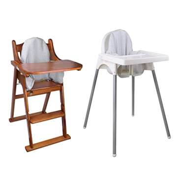 High Chair Cushion, for IKEA High Chair Cushion, Cushion High Chair, for IKEA Highchair Cushion for IKEA Antilop Highchair, Built-in Inflatable Cushion, Baby Sitting More Comfortable (gray Stripes)
