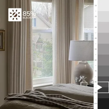 Stylish Faux Linen Curtains with Blackout Lining