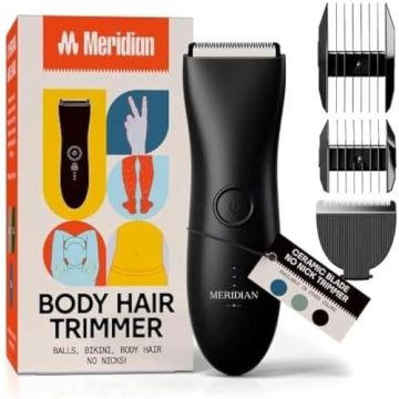 MERIDIAN - The Starter Package - Original Electric Body & Pubic Hair Trimmer Set, 1 Replacement Blad...