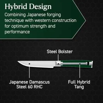 HexClad Steak Knife Set - 4-Piece Damascus Steel Knives