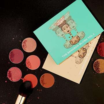 Juvia's Place Blush Palette Saharan Vol.2, 6 Pan, Peach and Soft Pinks Shimmers and Mattes
