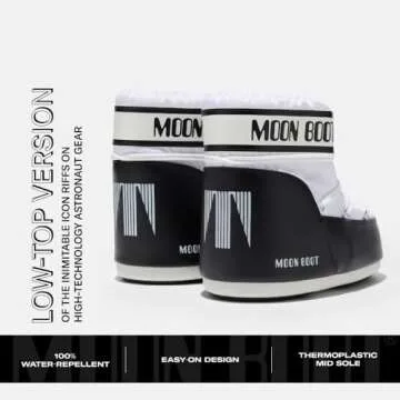 Moon Boot Icon Low Insulated Slip On Unisex Snow Boots, M4.5-6, W5.5-7, White