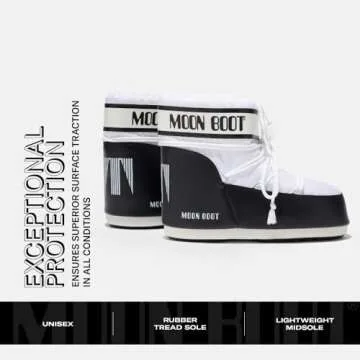 Moon Boot Icon Low Insulated Slip On Unisex Snow Boots, M4.5-6, W5.5-7, White