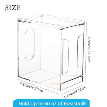 Heyrelda Freezer Storage Organizer for Breast Milk Storage Bags, Freezer Organizer and Tower for Bre...