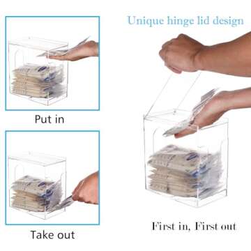 Heyrelda Freezer Storage Organizer for Breast Milk Storage Bags, Freezer Organizer and Tower for Breastmilk Storage Bags, Acrylic First-in First-Out Container with Tray to Freezing Breastmilk, Clear