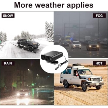 Car Heater 12V - Portable Car Heater That Plugs Into Cigarette Lighter,2 in 1 Heating & Cooling Fan with 360° Rotary Base for Trucks, SUV, Cars